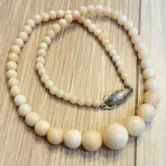 【綺麗 silver】桃色珊瑚 丸型 ネックレス②