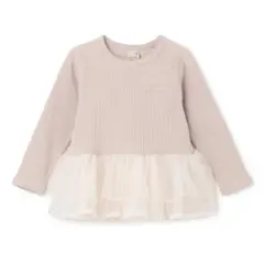 新品タグ付き♡チュールペプラムロゴ長袖Tシャツ アプレレクール SLIPSLAP