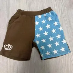 #01 3BABYDOLL ハーフパンツ ブラウンと水色の星柄
