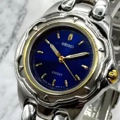 極美品　稼働品　SEIKO　ルーセント　クォーツ　新品電池　青文字盤　腕時計