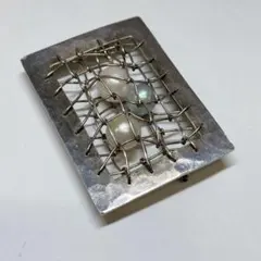2WAY】シェル モザイク スクエア ブローチ ネックレスSILVER - メルカリ