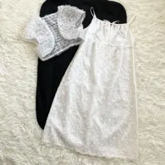Bebe べべ ドレス フォーマル ロングワンピース ボレロ 白 ホワイトのサムネイル