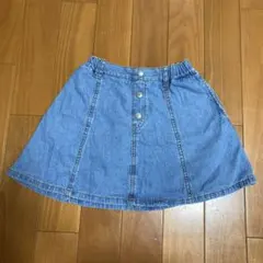 GU デニムスカート 120cm フレア フロントボタン