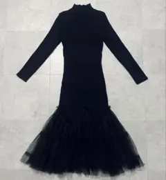 リブニットワンピース