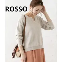 美品アーバンリサーチロッソROSSOスキッパーニットMIXヤーン綿コットン100