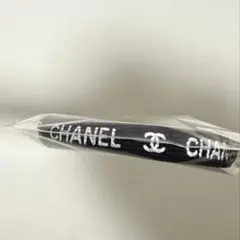 CHANEL ロゴ入り 黒 ヘアゴム
