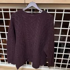 J.CREW ハンドニット 100%ウール ケーブルニット セーター L