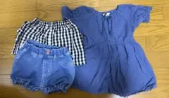 ベビー用 ワンピース EDWIN ショートパンツ ギンガムチェック