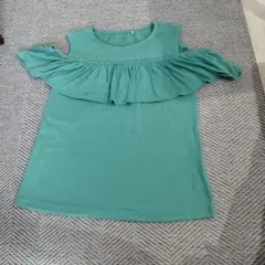 フリル付きオフショルダー Tシャツ　160cm