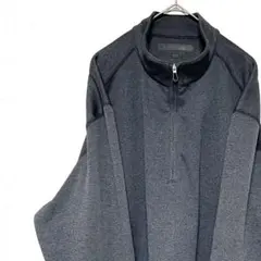 ランニングウェア スポーツウェア ハーフジップ ゴルフ ダークグレー XL