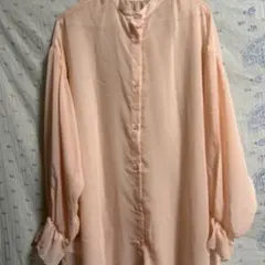 緊急値下げ　レディース　ピンク シフォン 長袖シャツ　L