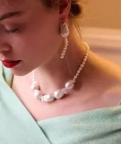 【JENNEジェンヌ】日本製淡水パールbelleリッチネックレス（未使用）