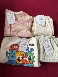 ZARA ベビーキッズ服 4点セット 98cm 花柄トップス パンツ Tシャツのサムネイル