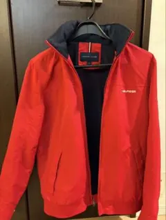 TOMMY HILFIGER フード付き赤ナイロンジャケット M
