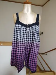 布帛ギンガムチェック キャミソール