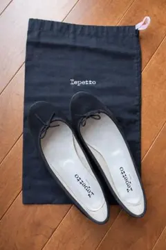 repetto レペット バレエシューズ 黒 37.5 スエード フランス製