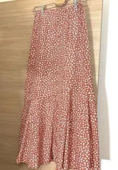 小花柄　フレアロングスカート