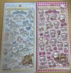 シナモロール・ハローキティ ボンボンドロップシール2枚セット 正規品