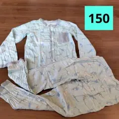 cotta cotta 魚柄 綿100%　長袖長ズボン　薄手　パジャマ 150