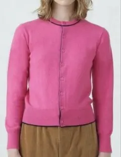 美品／MACPHEE マカフィー　プレーンウール　クルーネックカーディガン