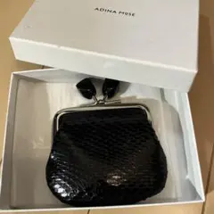 ADINA MUSE がま口　コインケース　皮　黒