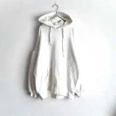 【イング】 パーカー 長袖 スリーブ フェイクファー ホワイト フード付き