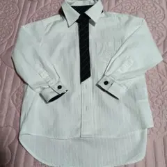 コムサイズム　ホワイトストライプシャツ size90