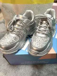 ORiental TRaffic スパンコール厚底スニーカー　シルバー22.5