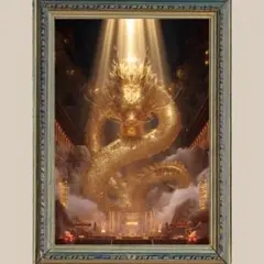 神殿に降臨する財運覚醒の龍神 ☆ 金龍 No.113 ☆ 開運ヒーリングアート