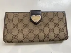 GUCCI グッチ　GGキャンバス ラブリーハート　長財布