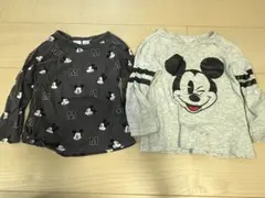 ミッキー長袖Tシャツ　2枚　90 ロンT ディズニー　H&M ベビー服　子供服