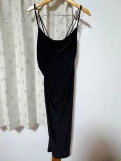 ZARA ブラック キャミワンピース ドレープ