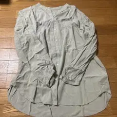 バンドカラー シャツ ライトグリーン長袖のサムネイル