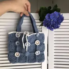 かぎ針編み モチーフ繋ぎのバッグ