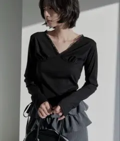 une mansionレースTシャツカットソー ブラックMサイズ