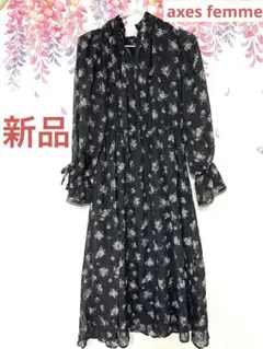 【早い者勝ち！】axes femme 花柄　レース　ワンピース　ブラック　F