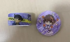 【送料無料】くら寿司　名探偵コナン　缶バッチ　マスキングテープ