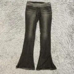 Y2K 平成ギャル　グランジ EGOIST 裾スリット フレアデニム ベルボトム