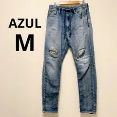⭐️美品⭐️ AZUL ダメージ加工デニムパンツ ジーンズ ジーパン ブルー M相当