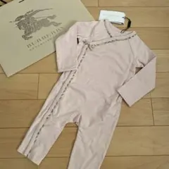 新品タグ付き 人気 BURBERRY ロンパース 長袖 ベビー服 80 ピンク