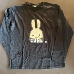 CUNE ウサギロゴ 長袖カットソー 黒
