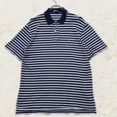 USA製 ポロバイラルフローレン 半袖ポロニットシャツ ボーダー Ｍ