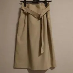 GREEN LABEL RELAXING ベージュ ベルト付き ひざ丈スカート