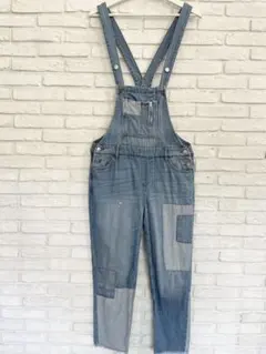 ZARA ザラ　デニム　サロペット　オーバーオール　パッチワーク　ジーンズ