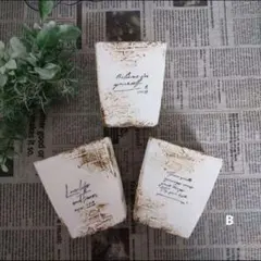 リメイク鉢＊ペイント鉢＊寄せ植え鉢＊多肉鉢＊プラ鉢【レンガ角・3個セットB】