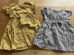 西松屋 花柄・チェック柄 ワンピース 2点セット