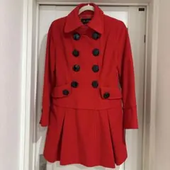 Jim Crowレディース レッド ダブルブレストピーコート
