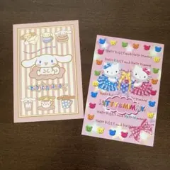 ハローキティとミミィ シナモンロール ポストカード２枚セット