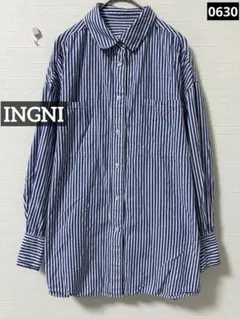 D*W様 0630 INGNI ストライプシャツ ブルー