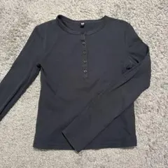 UNIQLO ユニクロ　リブヘンリーネック　T 長袖　S
